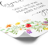 Margarita bar bloemig bruidsfeest poster (Hoek)