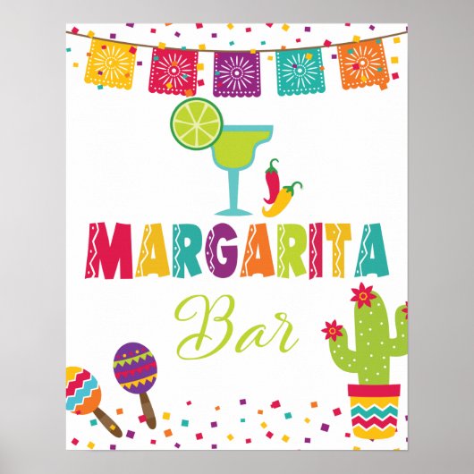 Margarita Bar Bord - Witte Achtergrond Poster (Voorkant)