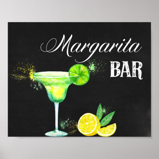 Margarita Bar met zwarte achtergrond Poster (Voorkant)