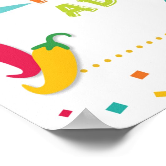 Margarita Bar Sign - Fiesta - Witte achtergrond Poster (Hoek)