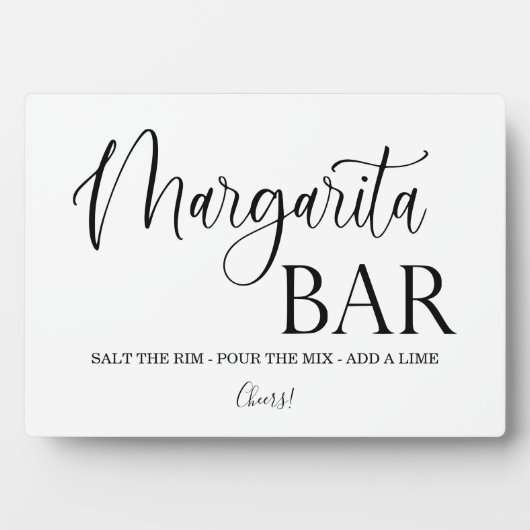 Margarita Bar-trouwbord Tabletop Plaque Fotoplaat (voorkant)