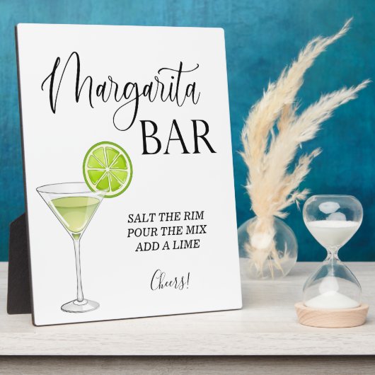 Margarita Bar-trouwbord Tabletop Plaque Fotoplaat (Zijkant)