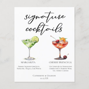 Margarita Cherry French 75 Huwelijkscocktails Menu