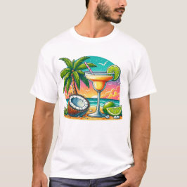 Margarita cocktail illustratie zomer t-shirt
