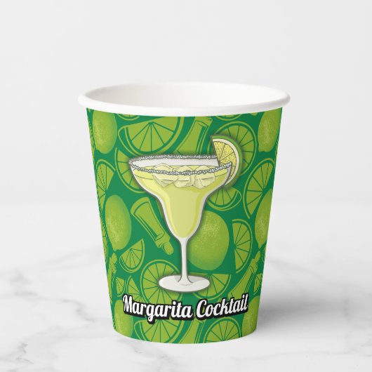 Margarita Cocktail Paper Cups Papieren Bekers (Voorkant)