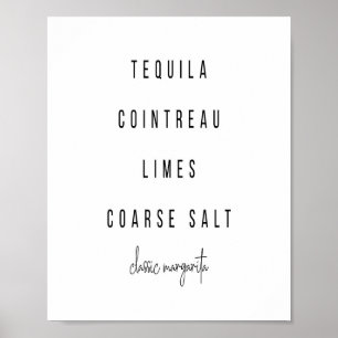 Margarita Cocktail Recipe Poster