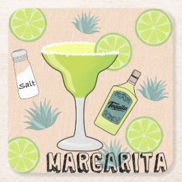Margarita Cocktail Vierkante Kartonnen Onderzetter