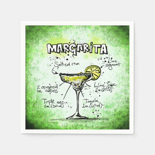 Margarita Drink Recipe Servetten (Voorkant)