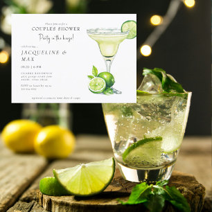 Margarita-feest voor koppels bruidsbad kaart