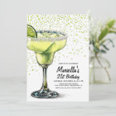 Margarita Fiesta Birthday Invitation (Debout devant)