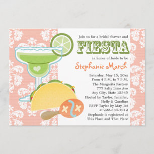 Margarita Fiesta Bridal Shower Invitations Roze Kaart