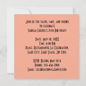 Margarita Fiesta Cocktail Feest Kaart (Achterkant)