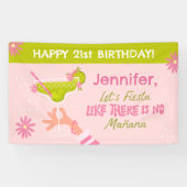 Margarita Fiesta Volwassenen Verjaardagsfeest Bann Spandoek (Horizontaal)