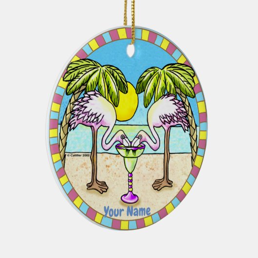 Margarita Flamingo Keramisch Ornament (Rechts)