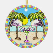 Margarita Flamingo Keramisch Ornament (Voorkant)