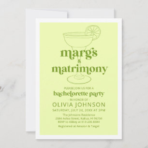 Margarita Margs & Huwelijkscocktail Bachelorette Kaart