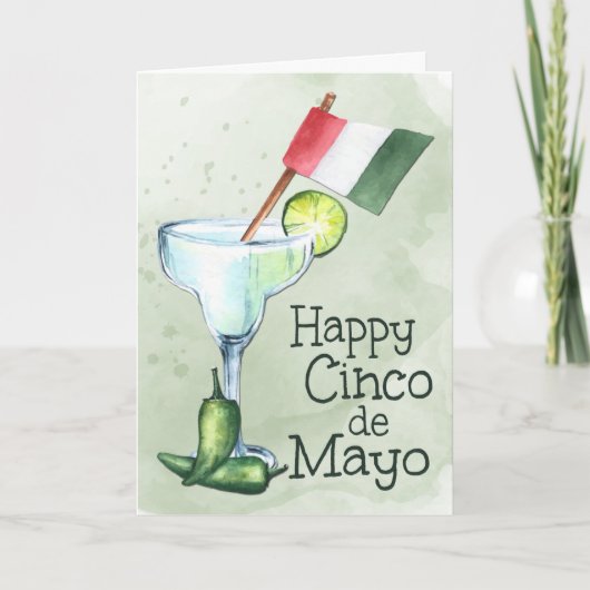 Margarita met Mexicaanse vlag voor Cinco de Mayo Kaart (Voorkant)