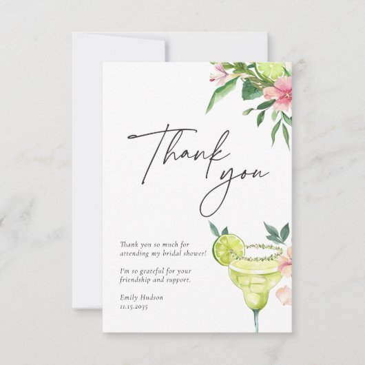 Margarita Mexican Fiesta Vrijgezellenfeest Bedankkaart (Voorkant)