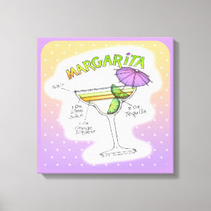 MARGARITA RECEPT COCKTAIL KUNST CANVAS AFDRUK