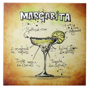 Margarita Recipe Gold Bar Tegeltje