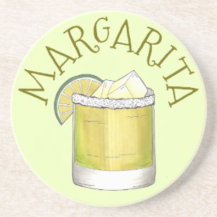 Margarita Tequila Cocktail Mixed Drink Lime Green Zandsteen Onderzetter