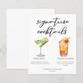Margarita Tequila Sunrise Wedding Cocktails Menu (Voorkant / Achterkant)
