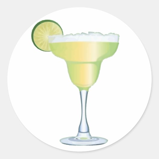 Margarita Time Ronde Sticker (Voorkant)