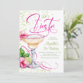 Margarita Tropical Floral Birthday Invitation (Debout devant)