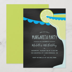 Margarita verjaardagsfeest cocktailparty schoolbor kaart