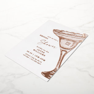 Margarita Vrijgezellenfeest Roos Goud Folie Uitnodiging