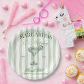 Margaritas and Matrimony Striped Bachelorette Papieren Bordje (Feest)