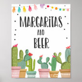 Margarita's en Biers Bar Cactus Fiesta Tafelbord Poster (Voorkant)