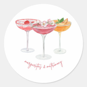 Margarita's en Huwelijk Kleurrijke Margarita's Ronde Sticker