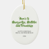 Margaritas en Mistletoe Kerstmis Keramisch Ornament (Achterkant)