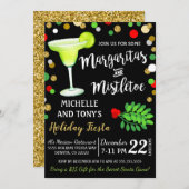 Margarita's en Mistletoe kerstuitnodiging Kaart (Voorkant / Achterkant)