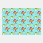 Margaritas en Tacos Roze en Blauw Verjaardag Inpakpapier Vel (Voorkant 2)