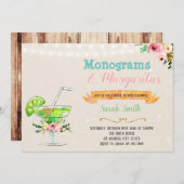 Margaritas et invitation de partie de monogrammes (Devant / Derrière)