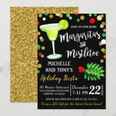 Margaritas et Mistletoe Christmas Invitation (Devant / Derrière)