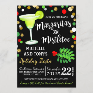 Margaritas et Mistletoe Christmas Invitation