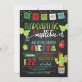 Margaritas et Mistletoe Fête Invitation (Devant)