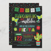 Margaritas et Mistletoe Fête Invitation (Devant / Derrière)