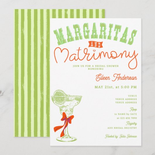 Margaritas & Huwelijk Tulum vrijgezellenfeest Kaart (Voorkant / Achterkant)