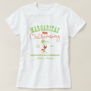 Margaritas & Huwelijk Tulum vrijgezellenfeest T-shirt