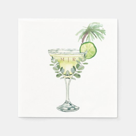 Margaritas Tropisch Monogram Servet (Voorkant)