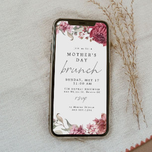 MARGOT Dusty Roos Blush Floral Moederdag Brunch Kaart
