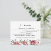 MARGOT Dusty Rose Blush Floral Mariage Carte détai (Debout devant)