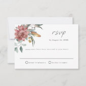 MARGOT Dusty Rose Blush Floral Wedding Carte RSVP (Devant)