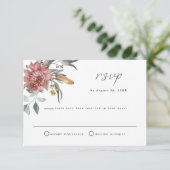 MARGOT Dusty Rose Blush Floral Wedding Carte RSVP (Debout devant)