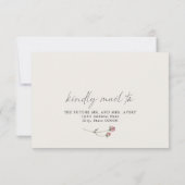 MARGOT Dusty Rose Blush Floral Wedding Carte RSVP (Dos)