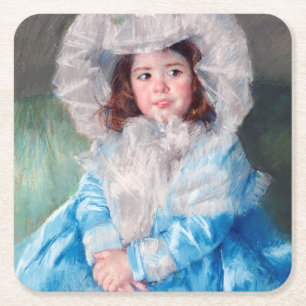 Margot in Blue, Mary Cassatt Vierkante Kartonnen Onderzetter